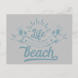 Leben ist besser am Strand Postkarte