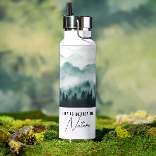 Leben ist besser in der Natur Foto anpassen Trinkflasche