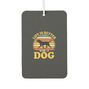 Leben ist besser mit einem Retro-Hund Autolufterfrischer