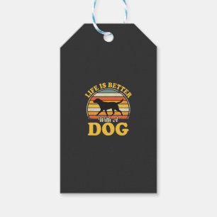 Leben ist besser mit einem Retro-Hund Geschenkanhänger