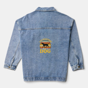 Leben ist besser mit einem Retro-Hund Jeansjacke