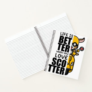 "Leben ist besser, wenn Sie Liebe Scooter - Niedli Notizbuch