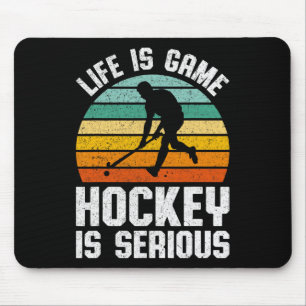Leben Ist Ein Spiel Hockey Ist Ernst Retro Hockey Mousepad