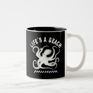 Leben ist ein Strand - Funny Summer Quote Design Zweifarbige Tasse