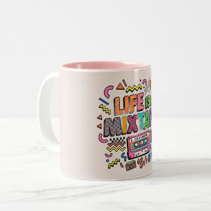 Leben ist eine Mix-Tape Retro Bunter Becher Zweifarbige Tasse