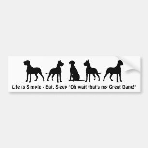 Leben ist einfach zu essen Schlafen Great Dane Spa Autoaufkleber