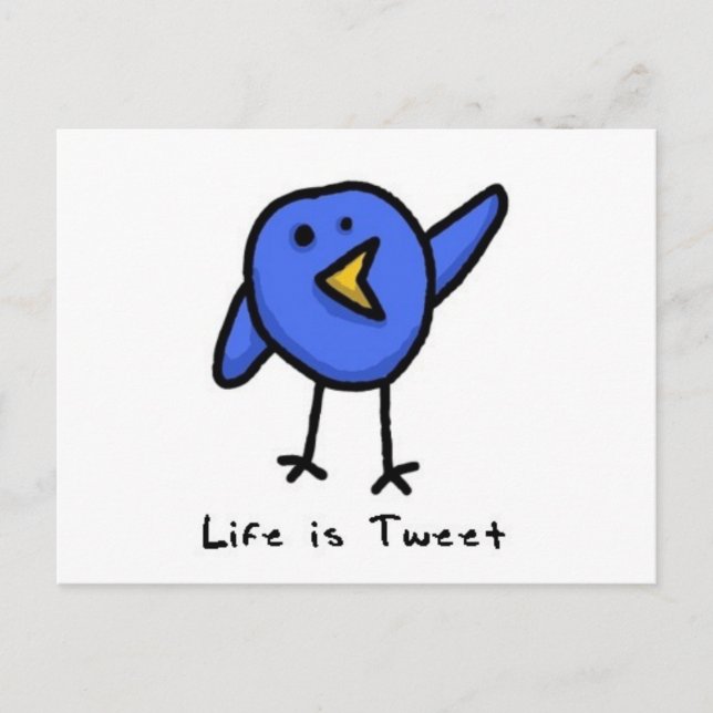 "Leben ist Getweetet" Postkarte (Vorderseite)