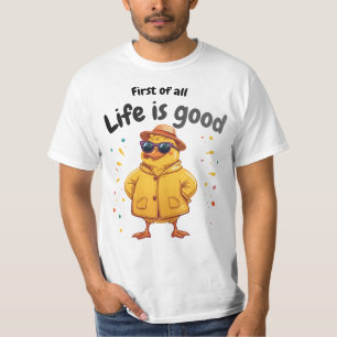 Leben ist gut lustiges Enten-Design T-Shirt