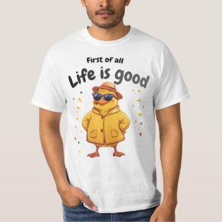 Leben ist gut lustiges Enten-Design T-Shirt