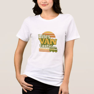 Leben ist VANtastisch Retro 70er Jahre Van Grafik Tri-Blend Shirt