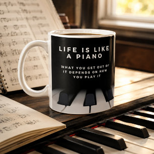 Leben ist wie ein Klavier Inspirierend Kaffeetasse