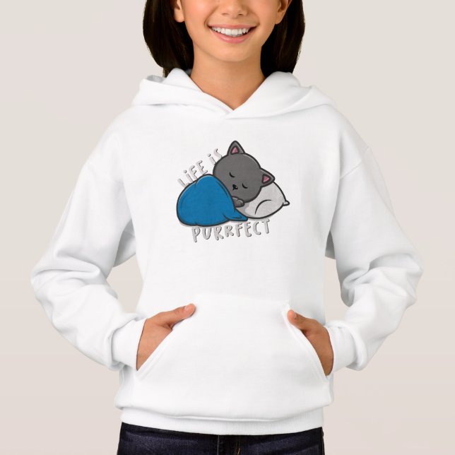 Leben ist Zweck - Schlafkatze Hoodie (Vorderseite)