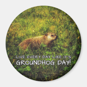 Leben jeder Tag, wie es Groundhog Day ist! Magnet