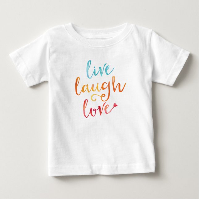 Leben, lachen, Liebe Aquarell Kinder T - Shirt (Vorderseite)
