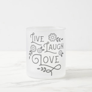 Leben Lachen-Liebe-Ausdruck-Geschenk-Tasse Mattglastasse