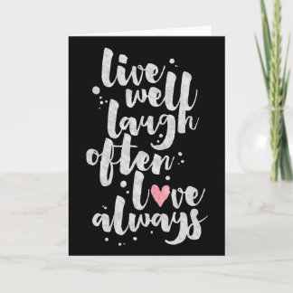 Leben Lachen-Liebe - Inspirational Gruß-Karte Karte