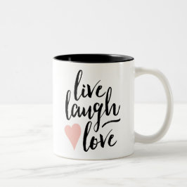 Leben Lachen-Liebe-Kaffee-Tasse Zweifarbige Tasse