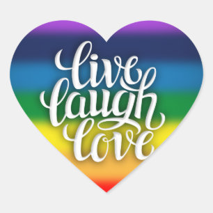 Leben Lachen-Liebe-Regenbogen-Aufkleber Herz-Aufkleber