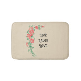 Leben Lachen-Liebe-Rosen-Muster-Bad-Matte Badematte