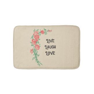 Leben Lachen-Liebe-Rosen-Muster-Bad-Matte Badematte
