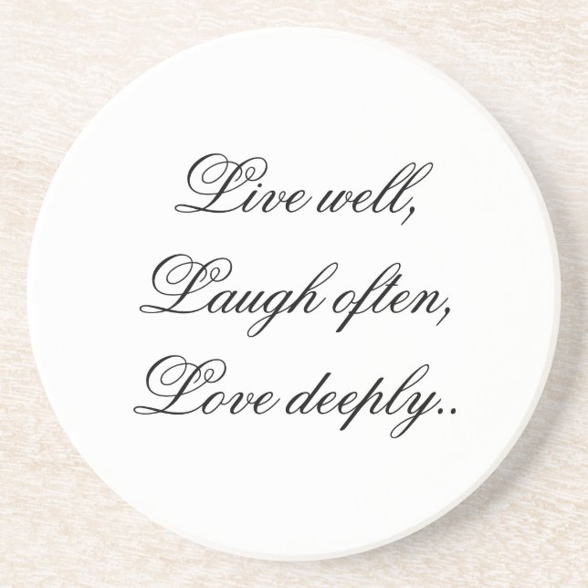 Leben Lachen-Liebe-Untersetzer Sandstein Untersetzer (Vorne)