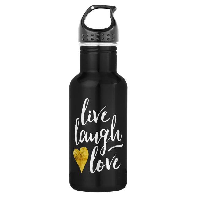 Leben Lachen-Liebe-Wasser-Flasche Trinkflasche (Vorderseite)