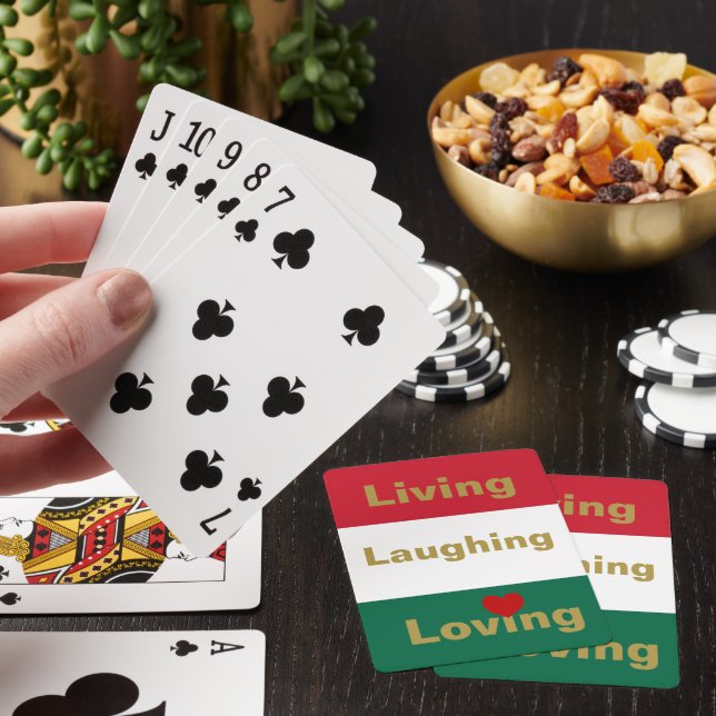 Leben, lachen, lieben spielkarten (In Situ)