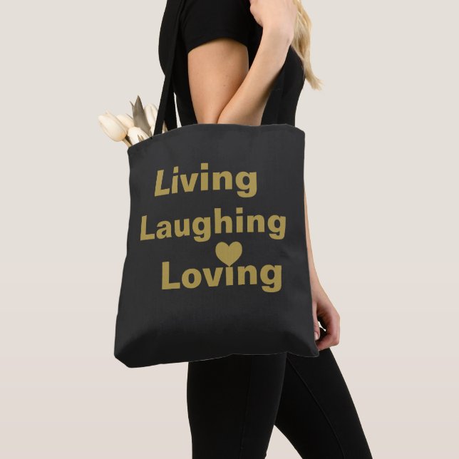Leben, lachen, lieben tasche (Von Nahem)