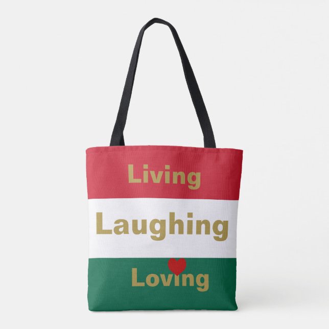 Leben, lachen, lieben tasche (Rückseite)
