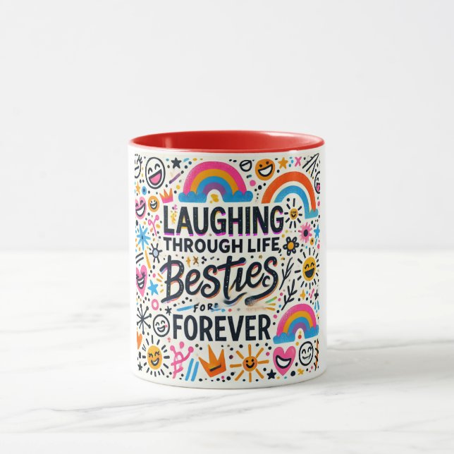Leben lang durch Bestien lachen Tasse (Zentrum)