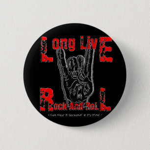 Leben lang Rock-and-Roll (Schwarzes) Button