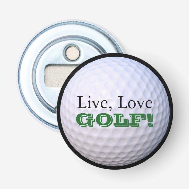 Leben, Liebe, GOLF! | Golfball Flaschenöffner (Vorderseite)