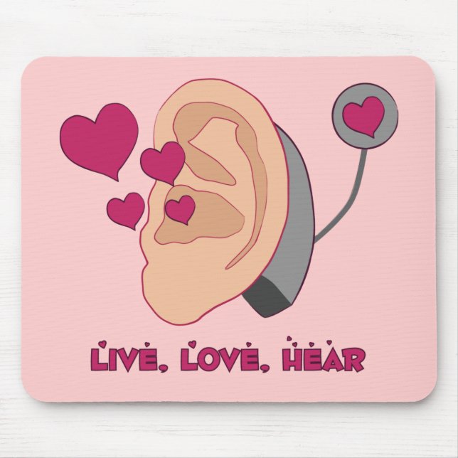 , Leben Liebe, hören Mousepaad Mousepad (Vorne)
