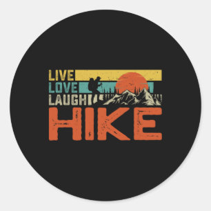 Leben Liebe Lachen Wandern - Camping Wandern Outdo Runder Aufkleber