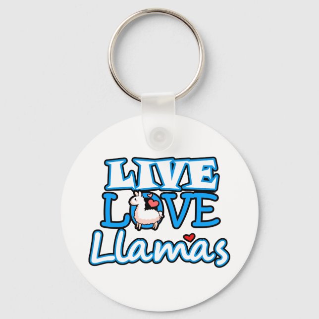 Leben, Liebe, Llamas Schlüsselanhänger (Vorderseite)