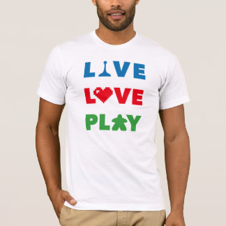 Leben, Liebe, Shirt der farbenfrohen Männer spiele