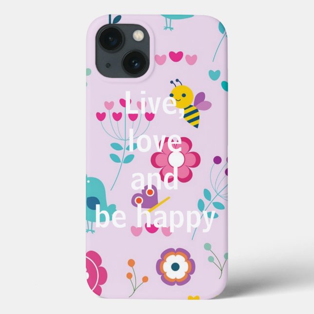 Leben, Liebe und glücklich sein Case-Mate iPhone Hülle (Rückseite)
