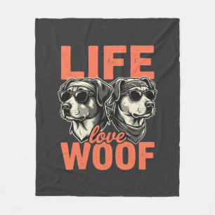 Leben Liebe Wuff Hunde Liebhaber Fleecedecke