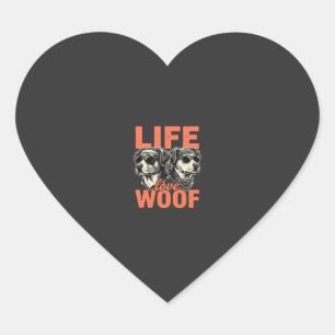 Leben Liebe Wuff Hunde Liebhaber Herz-Aufkleber