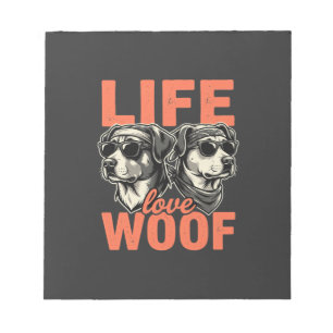Leben Liebe Wuff Hunde Liebhaber Notizblock