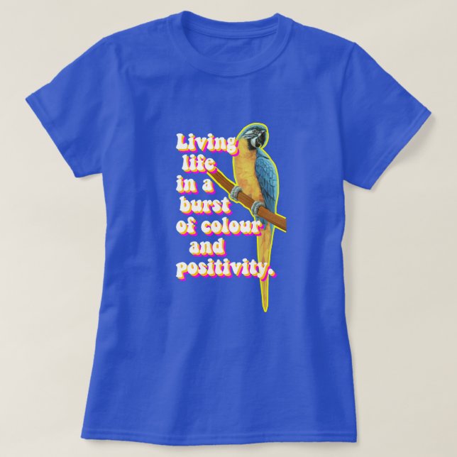 Leben - Low Poly Macaw T-Shirt (Design vorne)