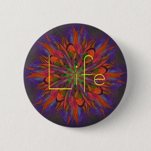 Leben-Mandala Button