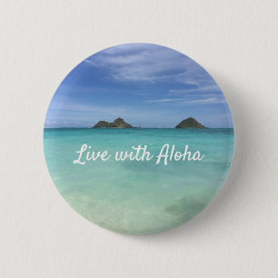 Leben mit Aloha Hawaii Button