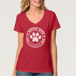 Leben mit der Hanes der Frauen des Hundes T-Shirt