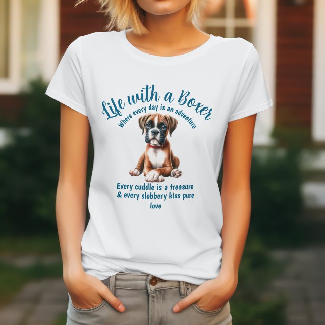 Leben mit einem Boxer-Hund T-Shirt (Von Creator hochgeladen)