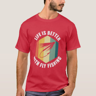 Leben mit Fliegenfischen Natur Angeler Fisherman P T-Shirt