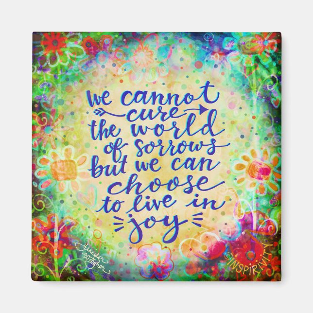 Leben mit Freude Hübsch Inspiration Magnet (Vorne)