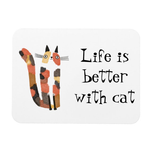 Leben mit Katze ist besser Magnet (Horizontal)