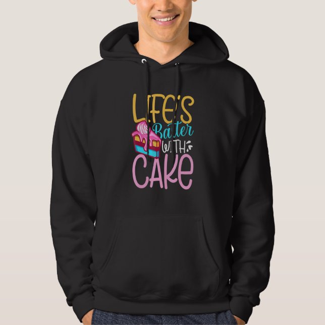 Leben mit Kuchen Hoodie (Vorderseite)