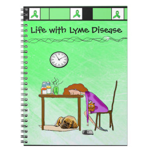 Leben mit Lyme-Borreliose-Notizbuch oder Notizblock